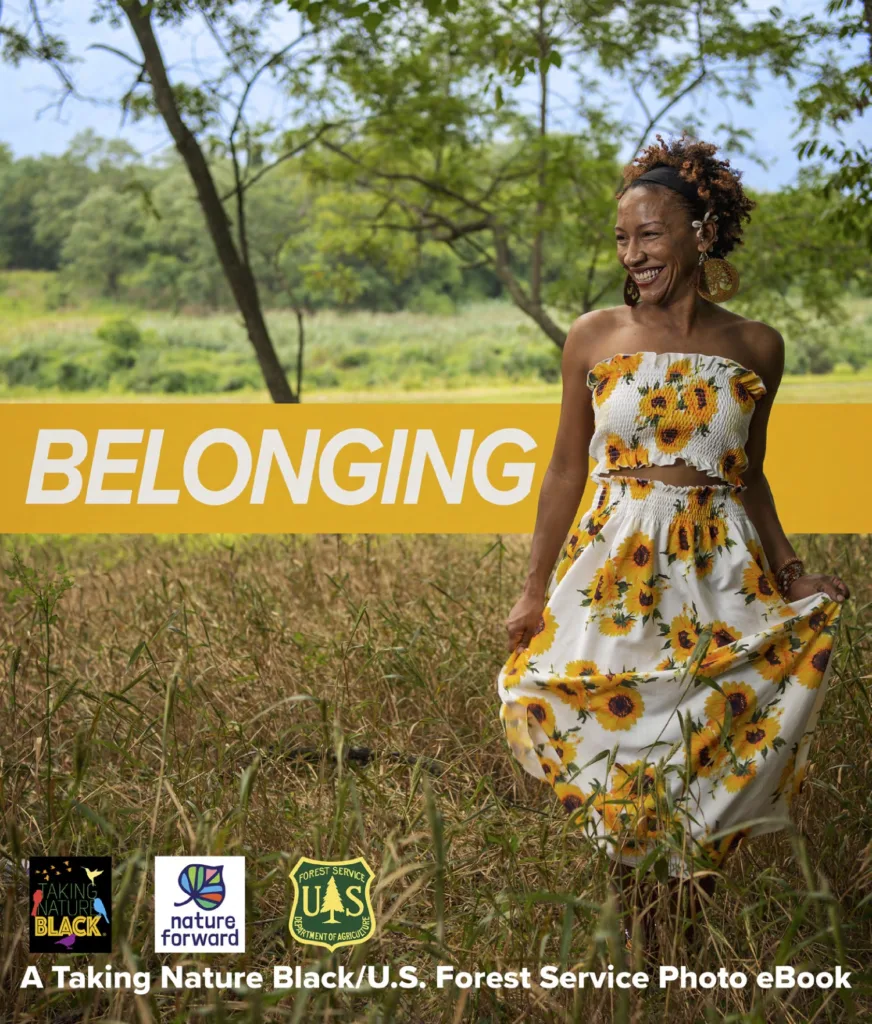 Cover for "Belonging," an eBook created in partnership with Nature Forward's Taking Nature Black Conference and the U.S. Forest Service