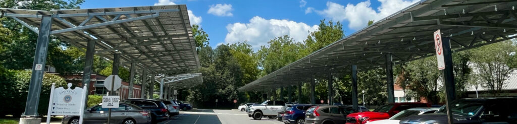 Solar panels over a parking lot (Lawrenceville, NJ)